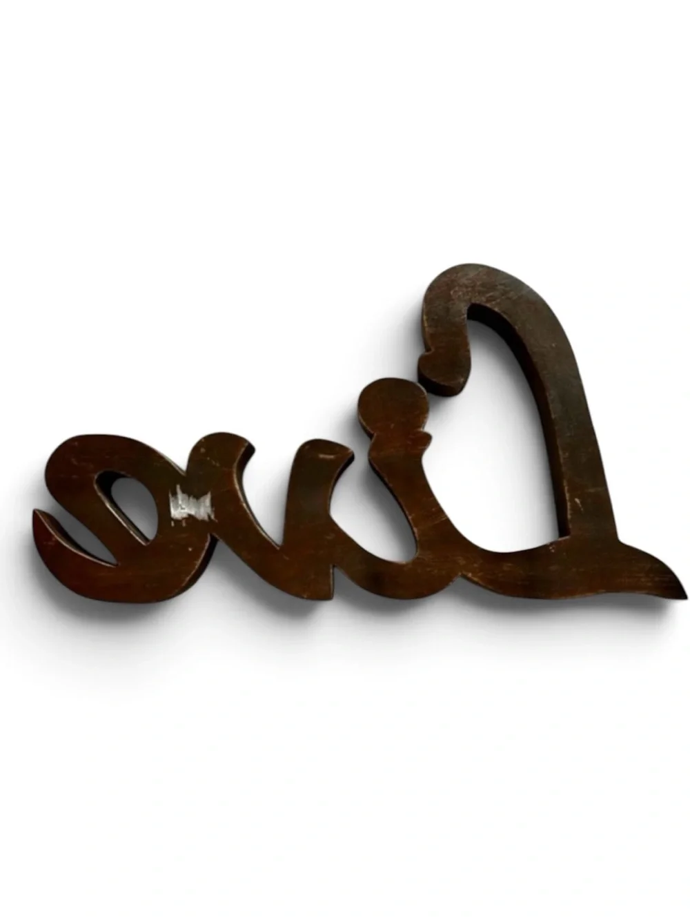 Pier 1 Imports Dark Brown Large Solid Wood “Live” Freestanding Sign